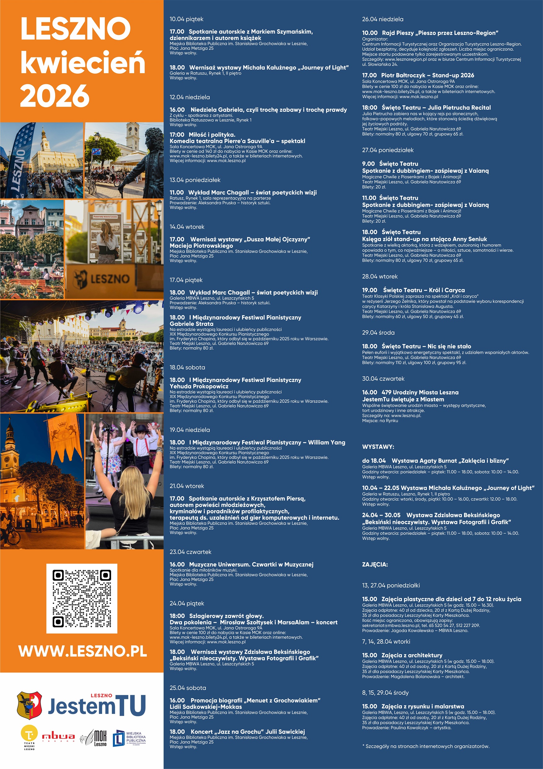 Plakat z imprezami w kwietniu 2026