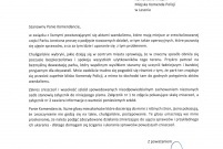 Skan pisma Prezydent Łukasza Borowiaka do Komendanta Policji w Lesznie