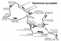 Mapka z trasą maratonu i planowanymi utrudnieniami