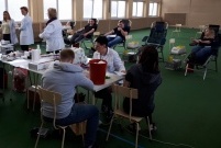 Akcja krwiodawstwa była organizowana na sali gimnastycznej