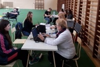 Akcja krwiodawstwa była organizowana na sali gimnastycznej