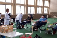 Akcja krwiodawstwa była organizowana na sali gimnastycznej