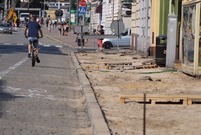 Ulica Słowiańska w Lesznie w trakcie przebudowy (zdj. 20.08.2018)