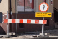 Ulica Słowiańska w Lesznie w trakcie przebudowy (zdj. 20.08.2018)