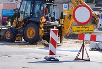 Ulica Słowiańska w Lesznie w trakcie przebudowy (zdj. 20.08.2018)