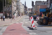 Ulica Słowiańska w Lesznie w trakcie przebudowy (zdj. 20.08.2018)