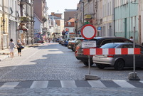 Ulica Słowiańska w Lesznie w trakcie przebudowy (zdj. 20.08.2018)