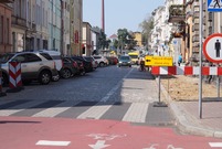 Ulica Słowiańska w Lesznie w trakcie przebudowy (zdj. 20.08.2018)