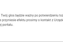 Komunikat w przypadku nie odnalezienia głosującego w bazie danych (błędne dane)