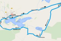 Mapa rajdu rowerowego 