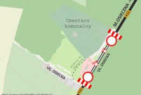 Schemat tymczasowej organizacji - ul. Osiecka w przebudowie