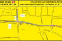 Mapka z tymczasową organizacją ruchu na DK12