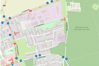 Schemat oznakowania traktów pieszo-rowerowych w rejonie Al. 21 Października