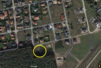 Mapka z zaznaczonym orientacyjnie miejscem akcji adopcji drzew