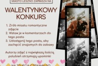 Plakat z zasadami konkursu walentynkowego