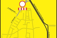 Mapa z objazdami na czas remontu ul. Fabrycznej