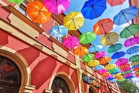 Kolorowe parasolki nad ul. Wróblewskiego