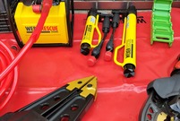 Prezentacja sprzętu strażackiego zakupionego z Budżetu Obywatelskiego Miasta Leszna na rok 2021