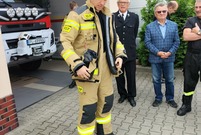 Prezentacja sprzętu strażackiego zakupionego z Budżetu Obywatelskiego Miasta Leszna na rok 2021