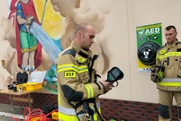 Prezentacja sprzętu strażackiego zakupionego z Budżetu Obywatelskiego Miasta Leszna na rok 2021