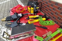 Prezentacja sprzętu strażackiego zakupionego z Budżetu Obywatelskiego Miasta Leszna na rok 2021