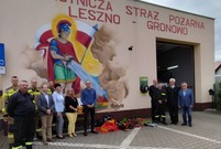 Prezentacja sprzętu strażackiego zakupionego z Budżetu Obywatelskiego Miasta Leszna na rok 2021