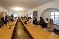 Spotkanie Prezydenta Miasta Leszna ze studentami z Ukrainy i Kazachstanu uczącymi się w PWSZ w Lesznie w ramach Erasmus+