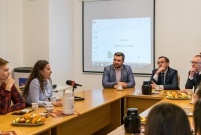 Spotkanie Prezydenta Miasta Leszna ze studentami z Ukrainy i Kazachstanu uczącymi się w PWSZ w Lesznie w ramach Erasmus+