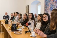 Spotkanie Prezydenta Miasta Leszna ze studentami z Ukrainy i Kazachstanu uczącymi się w PWSZ w Lesznie w ramach Erasmus+