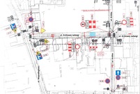 Mapka z tymczasową organizacją ruchu