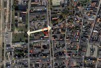 Mapa z zaznaczonym miejscem, gdzie ma powstać nowy deptak