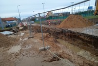 Wykopy na skrzyżowaniu ul. Myśliwskiej z Łowiecką