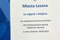 Miasto Leszno ponownie w gronie najlepszych w klasyfikacji sportowej powiatów