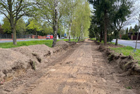 Budowa nowej trasy rowerowej wzdłuż ulicy Chocimskiej w dzielnicy Gronowo w Lesznie