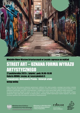 Street  Art– Uznana Forma Wyrazu Artystycznego - wykład w MBWA Leszno