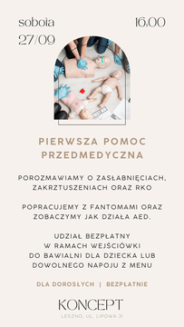 PIERWSZA POMOC PRZEDMEDYCZNA - bezpłatne spotkanie dla rodziców