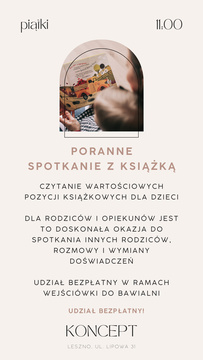 poranne SPOTKANIE Z KSIĄŻKĄ dla dzieci i rodziców