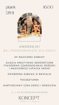 ANDRZEJKI - bal przebierańców dla dzieci