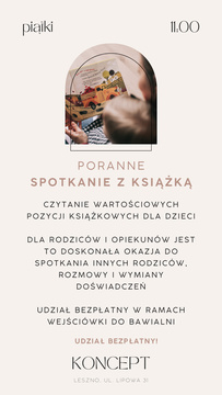 poranne SPOTKANIE Z KSIĄŻKĄ dla dzieci i rodziców