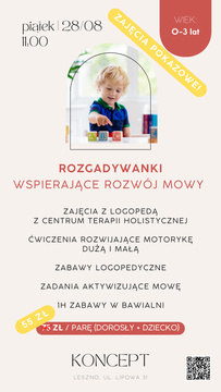 ROZGADYWANKI - zajęcia wspierające rozwój mowy dla dzieci do 3. roku życia