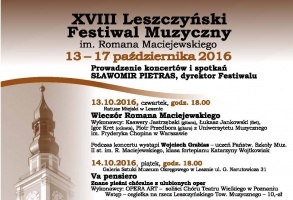XVIII Leszczyński Festiwal Muzyczny im. Romana Maciejewskiego