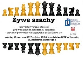 Żywe szachy w Bibliotece w Lesznie
