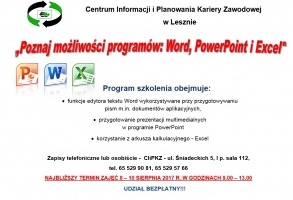 „Poznaj możliwości programów: Word, PowerPoint i Excel