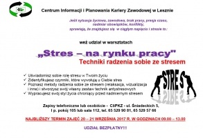 Stres na rynku pracy - Techniki radzenia sobie ze stresem - bezpłatne szkolenie