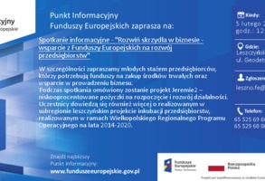 Rozwiń skrzydła w biznesie - spotkanie informacyjne w Lesznie o Funduszach Europejskich na rozwój działalności gospodarczej