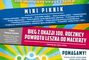 Mini piknik i bieg z okazji 100 rocznicy powrotu Leszna do Macierzy  