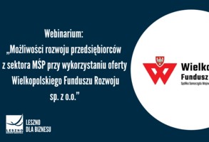 Wsparcie finansowe dla wielkopolskich przedsiębiorców - webinarium