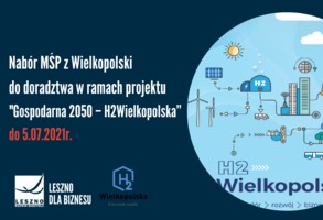 Nabór MŚP z Wielkopolski do doradztwa wodorowego do 5.07.2021r.