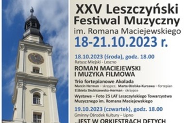 XXV Leszczyński Festiwal Muzyczny im. Romana Maciejewskiego  